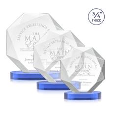 Bradford Sky Blue on Alberton Base Polygon Crystal Award - Awards and Trophies