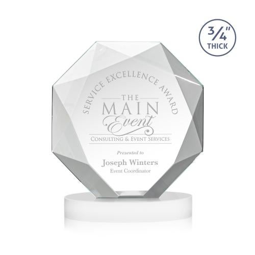 Awards and Trophies - Crystal Awards - Bradford White on Alberton Base Polygon Crystal Award