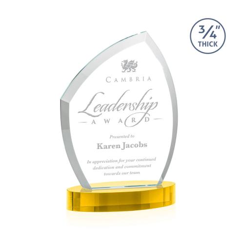 Awards and Trophies - Crystal Awards - Daltry Gold on Alberton Base Unique Crystal Award