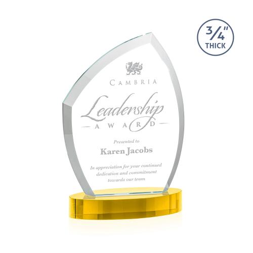 Awards and Trophies - Crystal Awards - Daltry Gold on Alberton Base Unique Crystal Award