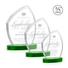 Daltry Green on Alberton Base Unique Crystal Award - Colored Crystal Awards