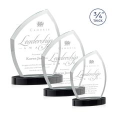 Daltry Black on Alberton Base Unique Crystal Award - Awards and Trophies