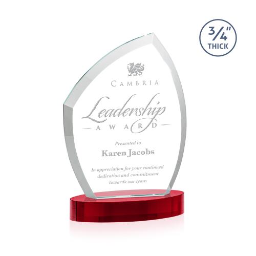 Awards and Trophies - Crystal Awards - Daltry Red on Alberton Base Peaks Crystal Award