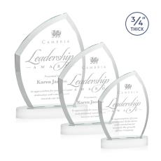 Daltry White on Alberton Base Unique Crystal Award - Awards and Trophies