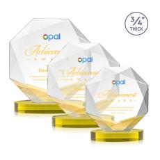Bradford Full Color Gold on Alberton Base Polygon Crystal Award - Awards and Trophies
