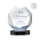 Bradford Full Color Black on Alberton Base Polygon Crystal Award