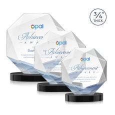 Bradford Full Color Black on Alberton Base Polygon Crystal Award - Awards and Trophies
