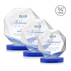 Bradford Full Color Blue on Alberton Base Polygon Crystal Award - Awards and Trophies