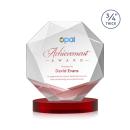 Bradford Full Color Red on Alberton Base Polygon Crystal Award