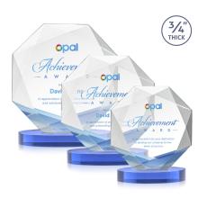 Bradford Full Color Sky Blue on Alberton Base Polygon Crystal Award - Awards and Trophies