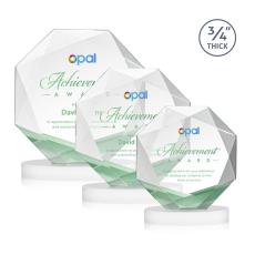 Bradford Full Color White on Alberton Base Polygon Crystal Award - Awards and Trophies