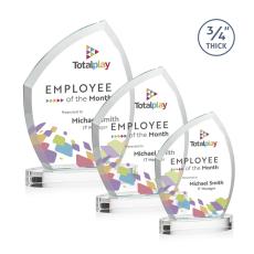 Daltry Full Color Clear on Alberton Base Unique Crystal Award - Awards and Trophies