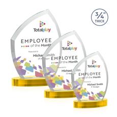Daltry Full Color Gold on Alberton Base Unique Crystal Award - Awards and Trophies