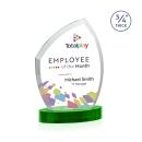 Daltry Full Color Green on Alberton Base Peaks Crystal Award