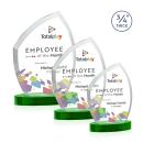 Daltry Full Color Green on Alberton Base Peaks Crystal Award