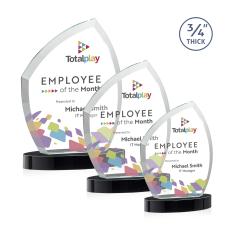 Daltry Full Color Black on Alberton Base Unique Crystal Award - Awards and Trophies