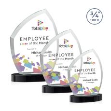 Daltry Full Color Black on Alberton Base Unique Crystal Award - Awards and Trophies