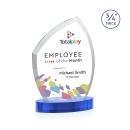 Daltry Full Color Sky Blue on Alberton Base Unique Crystal Award