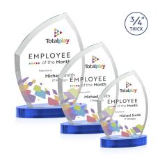 Daltry Full Color Sky Blue on Alberton Base Unique Crystal Award - Awards and Trophies