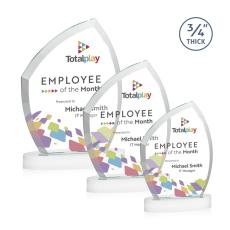 Daltry Full Color White on Alberton Base Unique Crystal Award - Crystal Awards