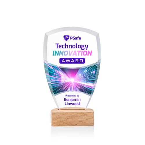 Awards and Trophies - Crystal Awards - Hendrick Full Color Peaks Crystal Award