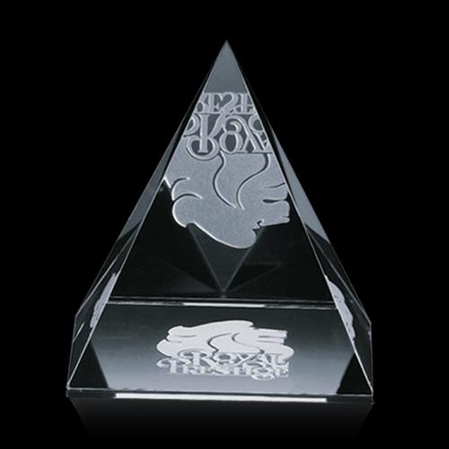Awards and Trophies - Crystal Awards - Optical Pyramid Crystal Award