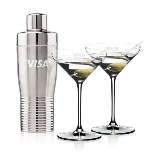 Corporate Gifts - Barware - Gift Sets - Genoa Shaker & RIEDEL Martini Set