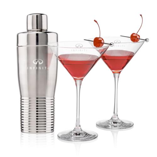Corporate Gifts - Barware - Gift Sets - Genoa Shaker & Santiago Martini Set