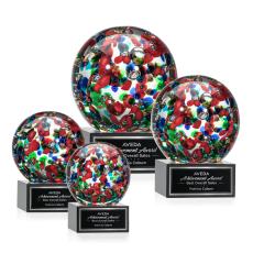 Fantasia Black on Hancock Base Globe Glass Award - Crystal Awards