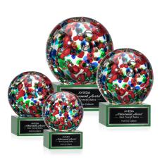 Fantasia Green on Hancock Base Globe Glass Award - Crystal Awards