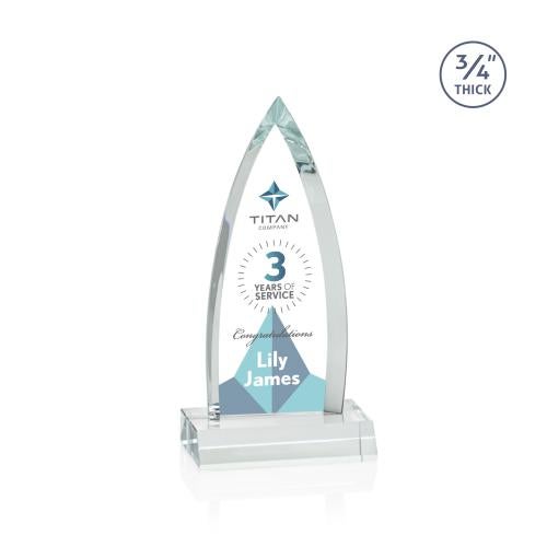 Awards and Trophies - Crystal Awards - Shildon Full Color Clear Peaks Crystal Award