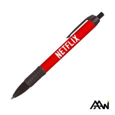 Widebody Grip Pen Full Color Barrel - Matte Colored Accent - Plastic Pens