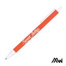 Value Slim Pen w/Glossy Colored Barrel - Matte White Accent