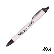 Widebody Pen w/Glossy White Barrel - Matte Colored Accent - Writing Instruments