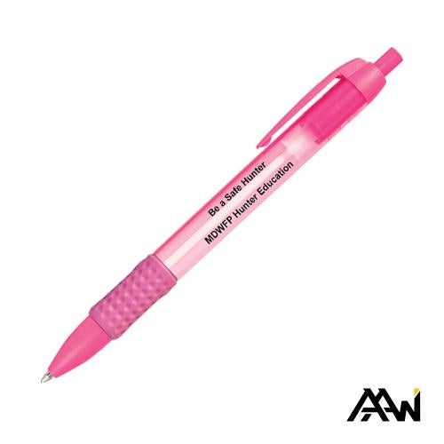 Promotional Products - Writing Instruments - Plastic Pens - Widebody Grip Pen Translucent Barrel - Matte