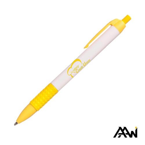 Promotional Products - Writing Instruments - Plastic Pens - Widebody Grip Pen Glossy White Barrel - Matte