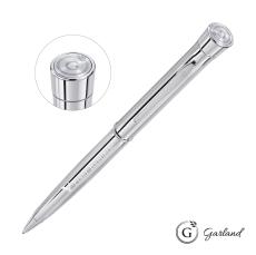 Garland Signature Emblem Twist Ballpoint Pen - Chrome - Metal Pens