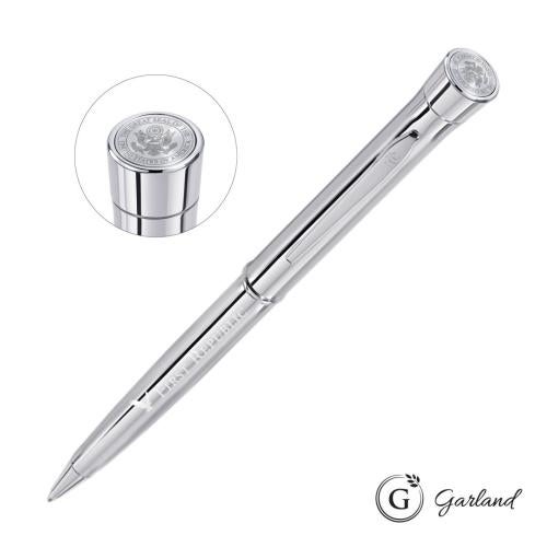 Promotional Products - Writing Instruments - Metal Pens - Garland® Signature Custom Emblem Twist Pen - Chrome