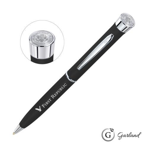 Promotional Products - Writing Instruments - Metal Pens - Garland® Color Matte Custom Emblem Twist Pen - Chrome