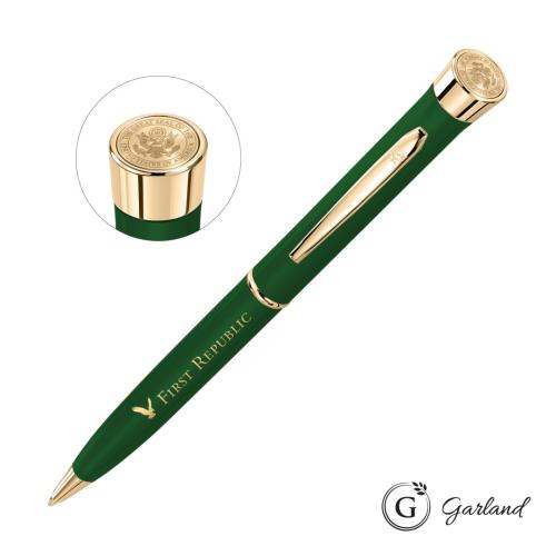 Promotional Products - Writing Instruments - Metal Pens - Garland® Color Matte Custom Emblem Twist Pen - Gold