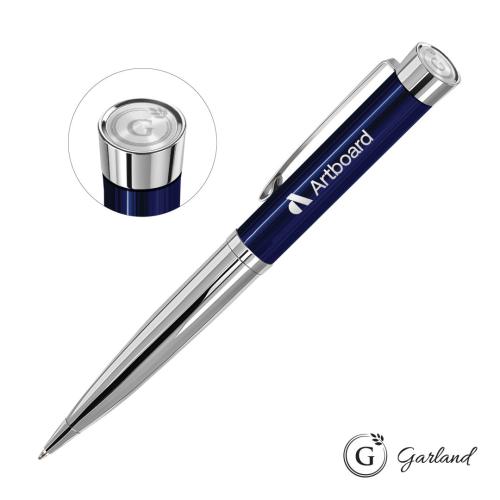 Promotional Products - Writing Instruments - Metal Pens - Garland® Executive Emblem Monogram Twist Pen - Chrome