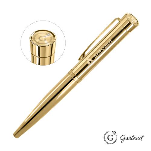 Promotional Products - Writing Instruments - Metal Pens - Garland® Executive Signature Emblem Rollerball Pen - Gold