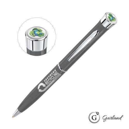 Promotional Products - Writing Instruments - Metal Pens - Garland® Recycled Custom Ballpoint Twist Pen - Chrome Accent