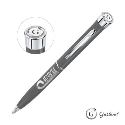 Promotional Products - Writing Instruments - Metal Pens - Garland® Recycled Ballpoint Twist Pen - Chrome Accent