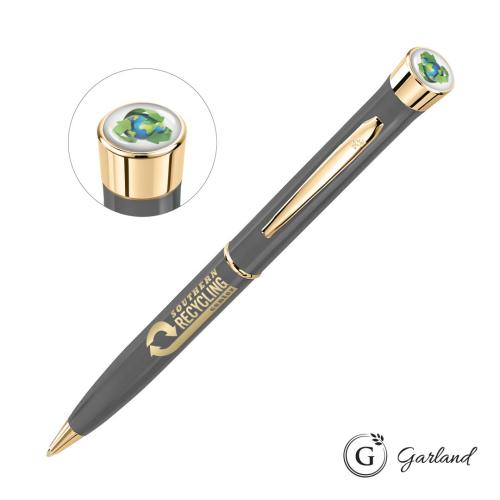 Promotional Products - Writing Instruments - Metal Pens - Garland® Recycled Custom Ballpoint Twist Pen - Gold Accent