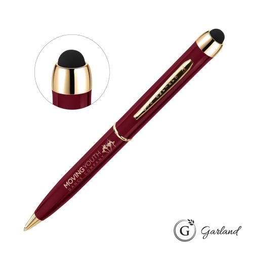 Promotional Products - Writing Instruments - Metal Pens - Garland® Stylus High Gloss Ballpoint Twist Pen - Gold Accent