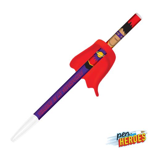 Promotional Products - Writing Instruments - Plastic Pens - Pen Heroes&trade; Superhero Series Male w/Cape