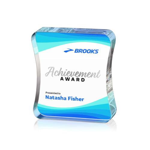 Awards and Trophies - Full Color Imprint - Barre Full Color Rectangle Crystal Award