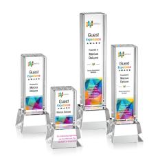 Robson Full Color Clear on Base Towers Crystal Award - Crystal Awards