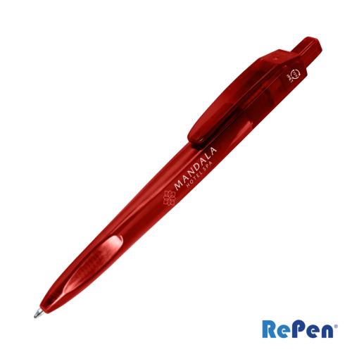 Promotional Products - Writing Instruments - Plastic Pens - RePen® Squared Translucent Clicker rPET Pen